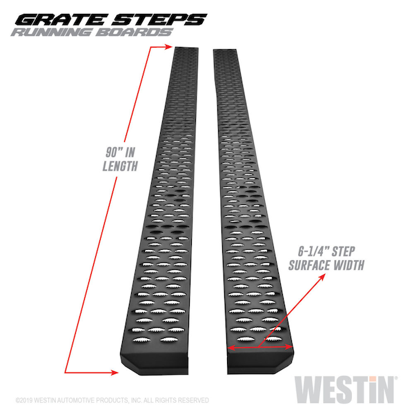 Westin Automotive TEXTURED BLACK RUNNING BOARDS 90 INCHES TEXTURED BLACK GRATE STEPS RUNNING BOARD (BRKT SOLD SEP) 27-74745 - main